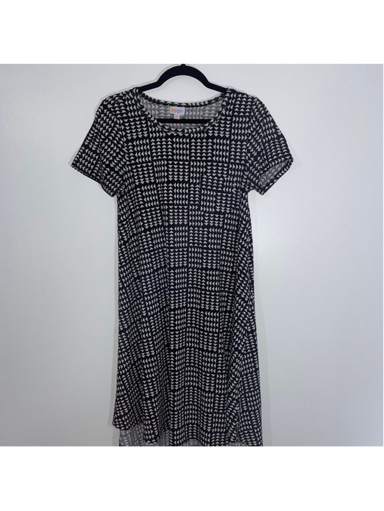 LuLaRoe Dresses & Skirts - LuLaRoe Carly High-Low Swing Dress Black and White Geometric Pattern XS